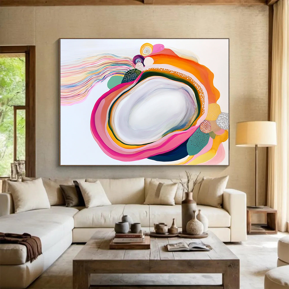Colorful Gem - like Abstract Painting with Playful Elegance WINK587