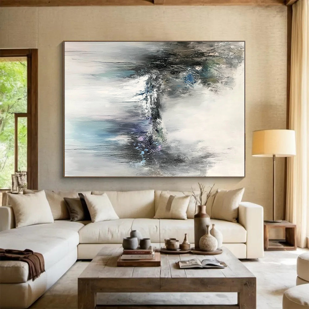 Misty Abstract Landscape Painting with Enigmatic Beauty WINK436