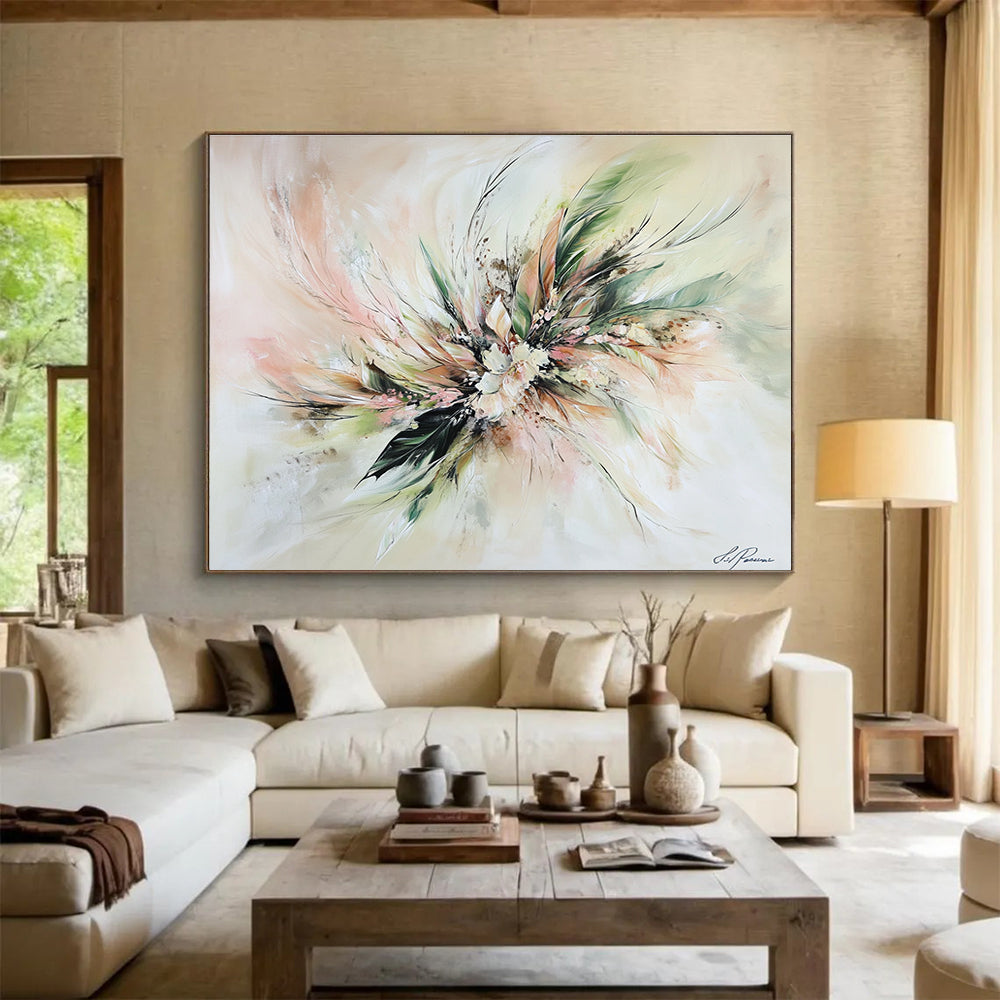 Delicate Floral Bouquet Art Capturing Romantic Essence with Gentle Brushstrokes Abstract Painting ABS146