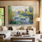 Monet - Style Water Lily Abstract Painting for Art Galleries YHT197
