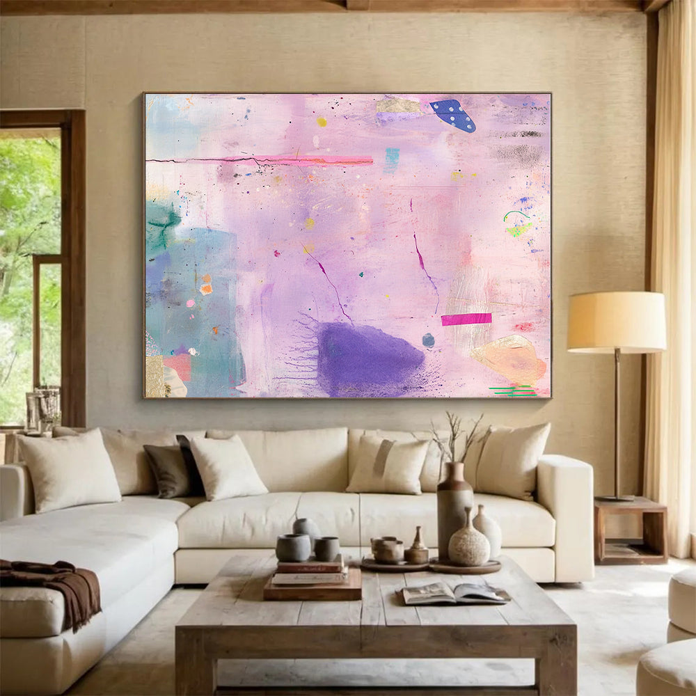 Soft Purple Surface Abstract Painting with Dreamy Allure WINK139