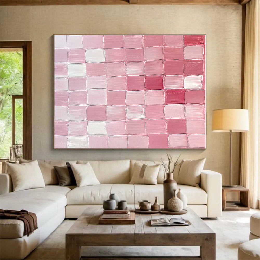 Pink - Grid Abstract Painting with Soft Gradients WINK865