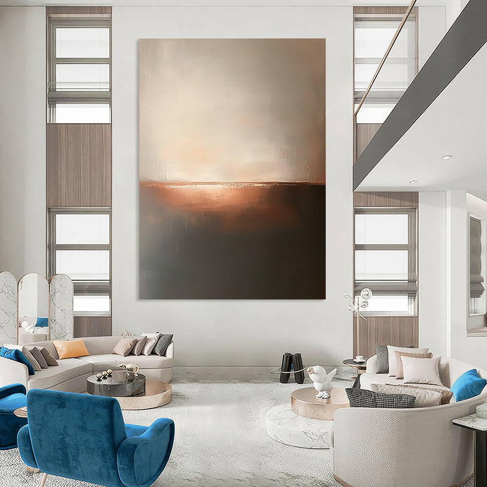 Copper Horizon Abstract - Subtle Landscape Art GAB0561
