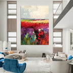 Colorful Fields Abstract - Lively Landscape Art GAB0544
