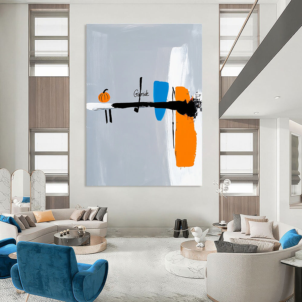 Abstract with Pumpkin Artistic Composition Abstract Painting GAB0210