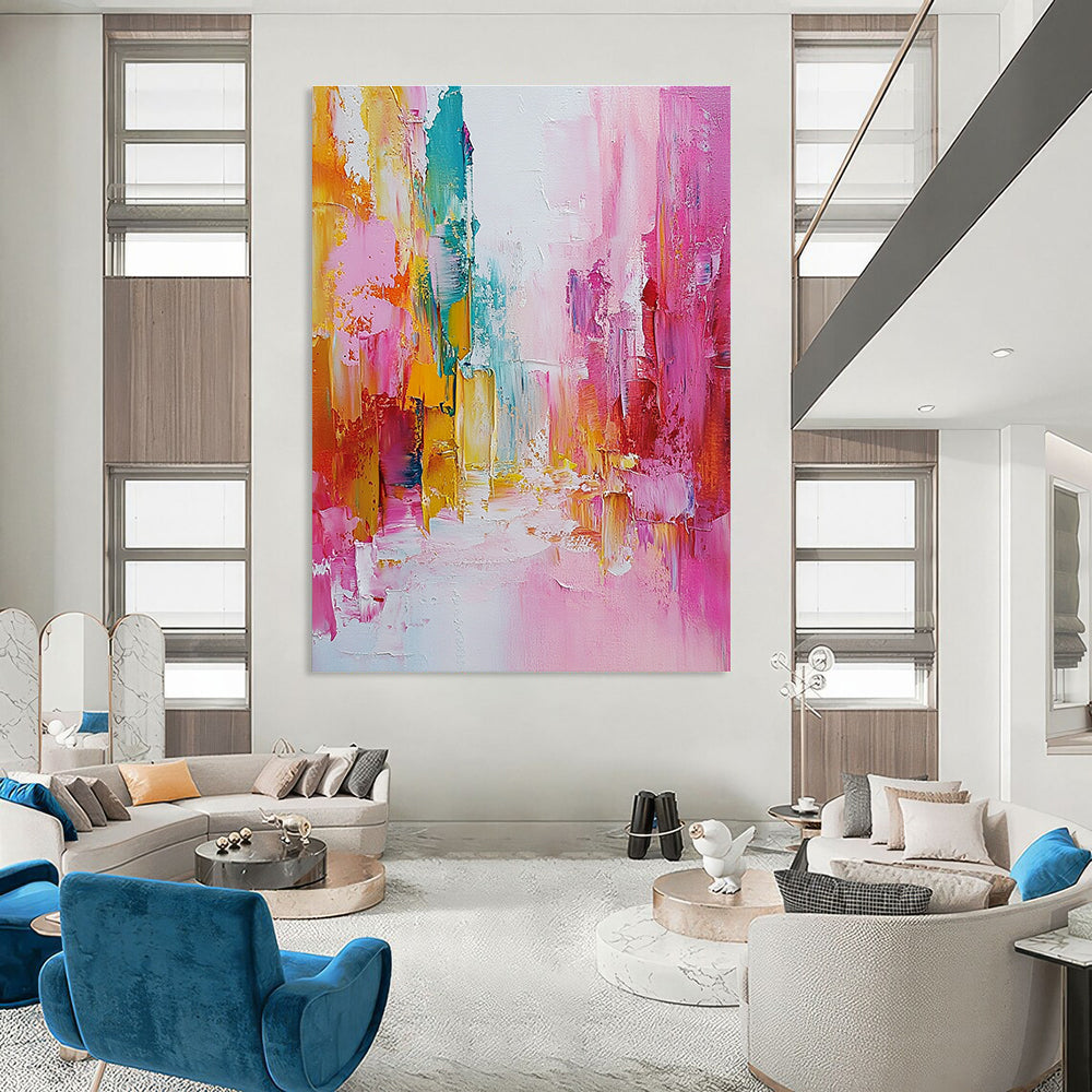 Vibrant Street Abstract - Lively Urban Abstract Painting GAB0643