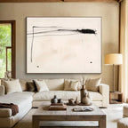 Black - Line Minimalist Abstract Painting for Contemporary Galleries YHT056