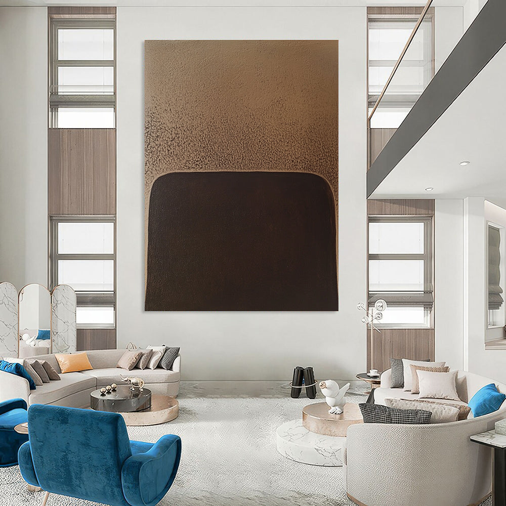 Brown Textured Minimalism Abstract Painting with Subtle Layers GAB0072