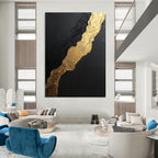 Black and Gold Abstract Painting for Luxurious Dining Rooms GAB0756