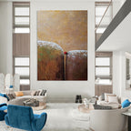 Two Forms with Red Sphere Abstract Painting for Thought - Provoking Study Spaces HENG033