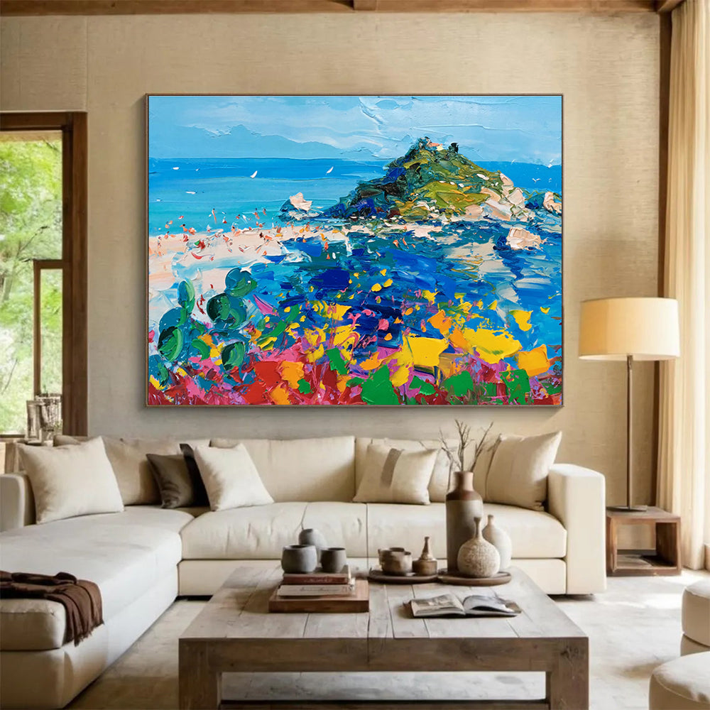 Island Beach Abstract Painting for Tropical Resort Spas YHT479