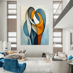 Intertwined Colorful Shapes Dynamic Abstract Painting GAB0294