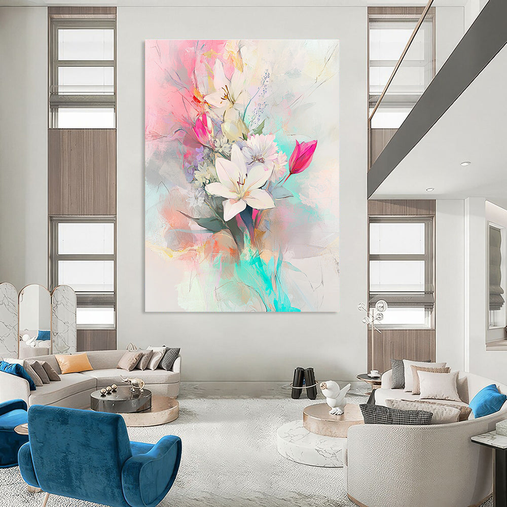 Colorful Floral Bouquet Abstract Painting for Bohemian - Style Cafes GAB1273