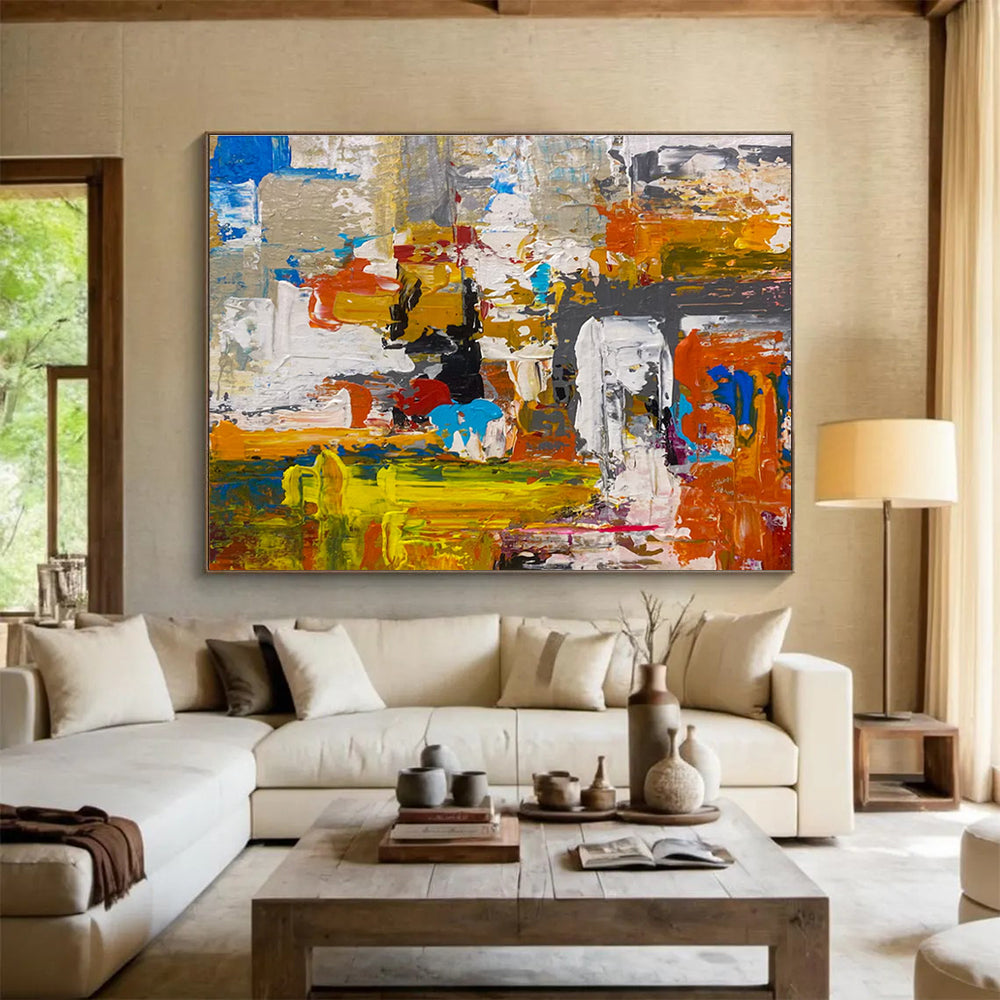 Bold Colors Abstract Composition Painting for Creative Studios YHT335