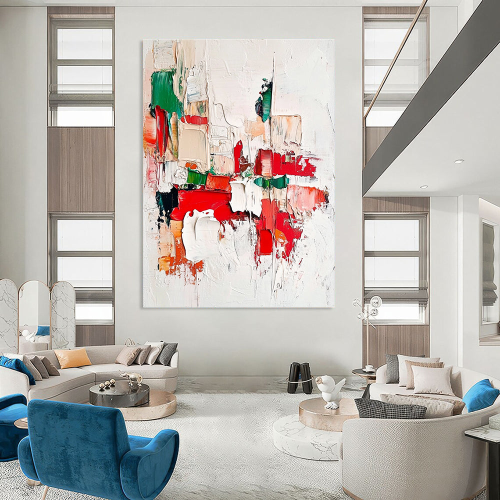 Colorful Palette Knife Abstract Painting for Vibrant Family Rooms GAB0787