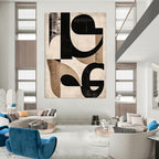 Black and Beige Geometric Abstract Painting for Industrial - Chic Lofts GAB0964