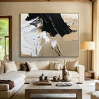 Beige - Black Abstract Details Painting with Subtle Intricacy WINK364