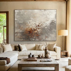 Gray and Brown Textured Abstract Painting with Rustic Character WINK293