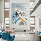 Snowy Mountain with Birds Landscape Abstract Painting for Adventure - Inspired Homes GAB1411