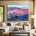 Pink Field Abstract Painting for Countryside - Themed Cafes YHT450