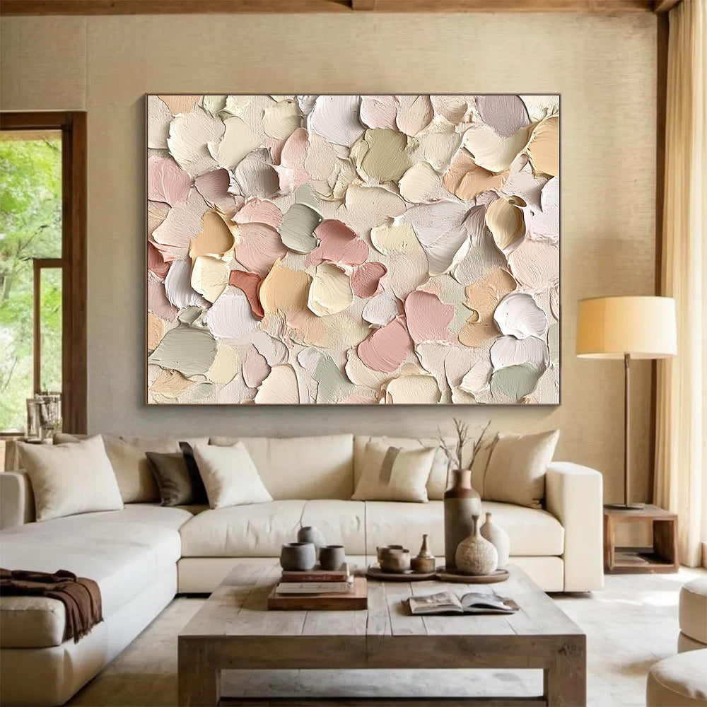 Colorful Palette Knife Petals Abstract Painting with Vibrant Energy WINK054