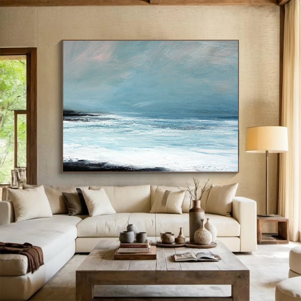 Calm Sea Abstract Minimalist Painting for Serene Spaces YHT031
