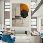Minimalist Geometric Shapes Abstract Painting with Warm Tones GAB0683