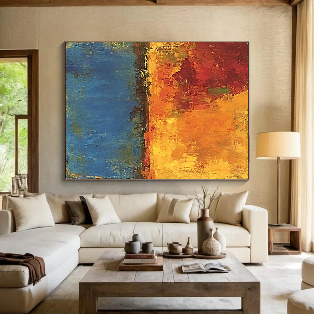 Warm and Cool Tones Abstract Painting with Dynamic Balance WINK795