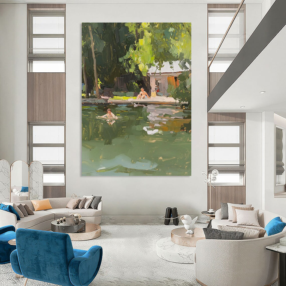 Leisure by the Lake Painting for Cozy Cottage Interiors HENG432