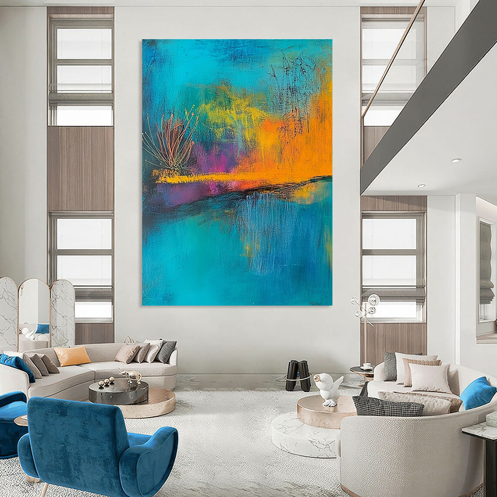 Vibrant Colorful Nature Abstract Painting for Lively Spaces GAB0678