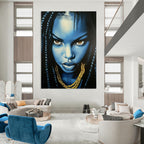 Blue - Skinned Portrait Abstract Painting for Modern Art Gallery Installations GAB1312