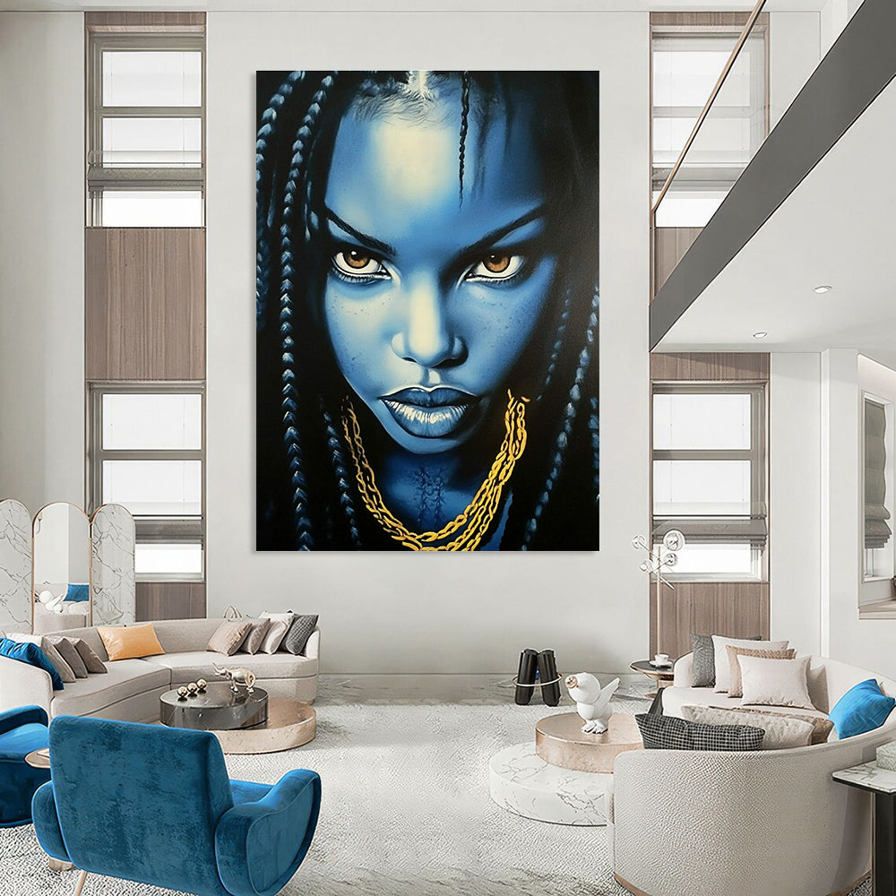 Blue - Skinned Portrait Abstract Painting for Modern Art Gallery Installations GAB1312