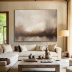 Neutral Tones Abstract Landscape Painting for Minimalist Bedrooms YHT321