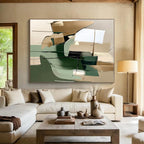 Geometric Abstract Fusion Painting with Contemporary Edge WINK442