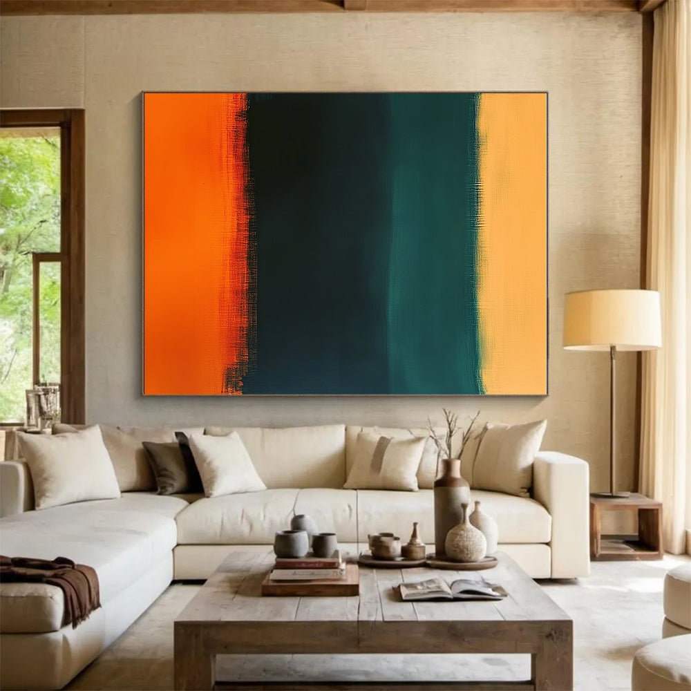 Reverse Gradient Bands Abstract Painting with Unique Contrast WINK157