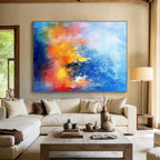 Blue Orange Pink Abstract Painting with Dreamy Blends WINK514