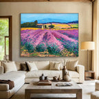 Lavender Field Abstract Painting for French - Inspired Home Decor YHT476