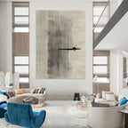 Alligator in Stripes Whimsical Minimalist Abstract Painting GAB0341