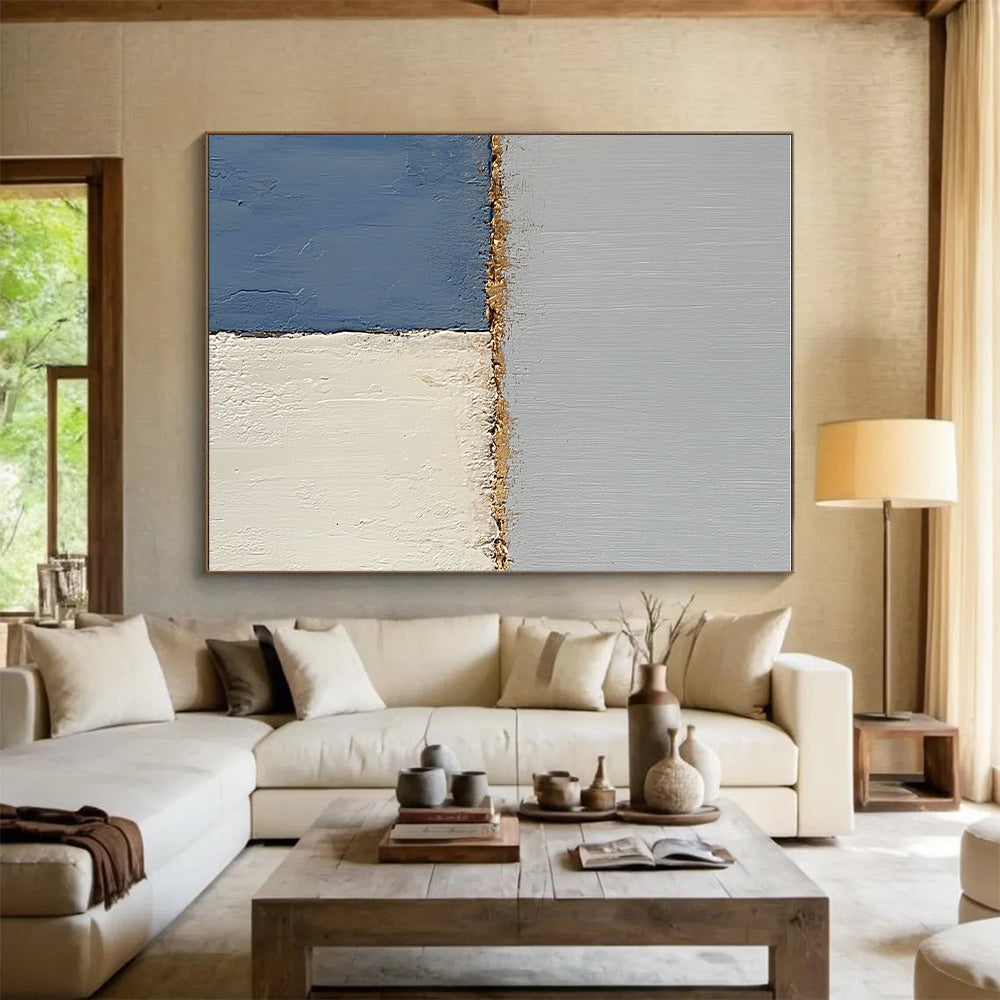 Textured Color Block Edges Abstract Painting with Tactile Interest WINK165