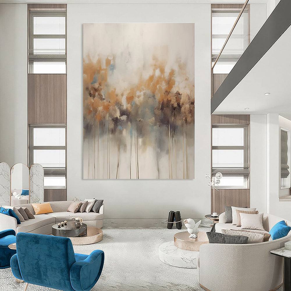 Neutral - Colored Reed - Like Abstract Painting for Spa Retreats HENG117