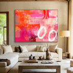 Dynamic Pink - Orange Abstract Fusion Abstract Painting ABS133