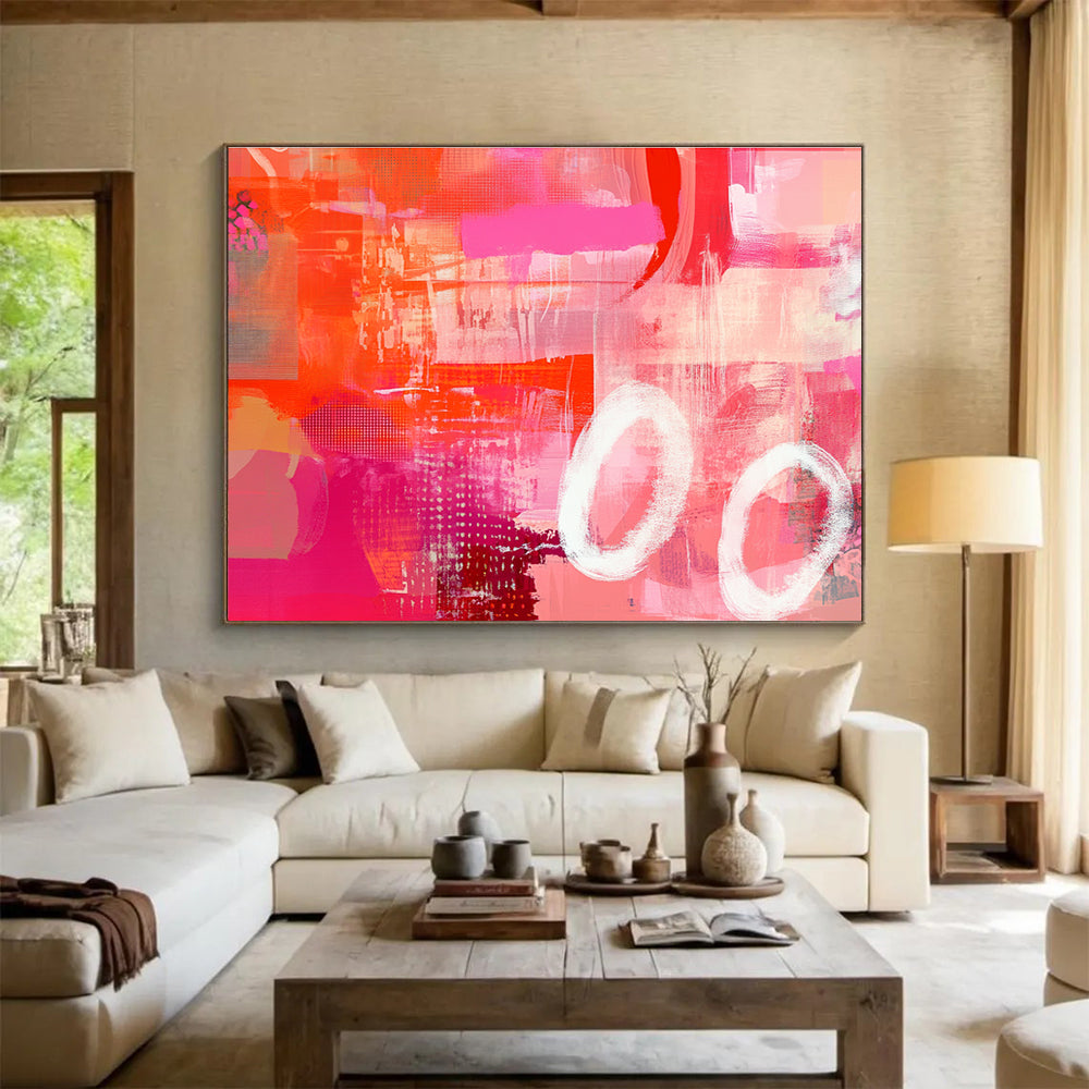 Dynamic Pink - Orange Abstract Fusion Abstract Painting ABS133