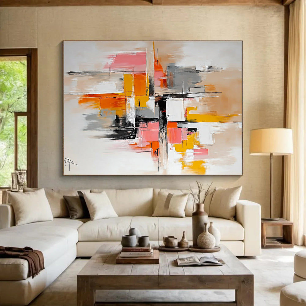 Colorful Geometric Abstract Painting with Modern Flair WINK687