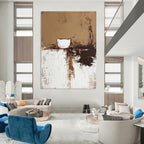 Abstract Cup and Textures Abstract Painting in Earth Tones GAB0047