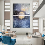 Sunset Reflection Abstract - Serene Landscape Abstract Painting GAB0654