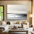 Monochromatic Landscape with Subtle Shades Abstract Painting ABS330
