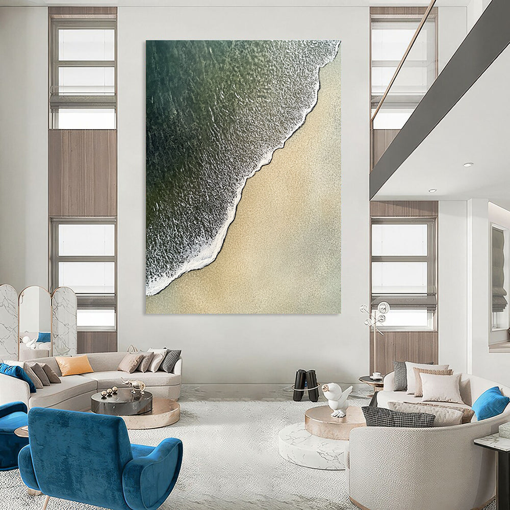 Aerial Beach View Abstract Painting for Coastal Homes GAB1455