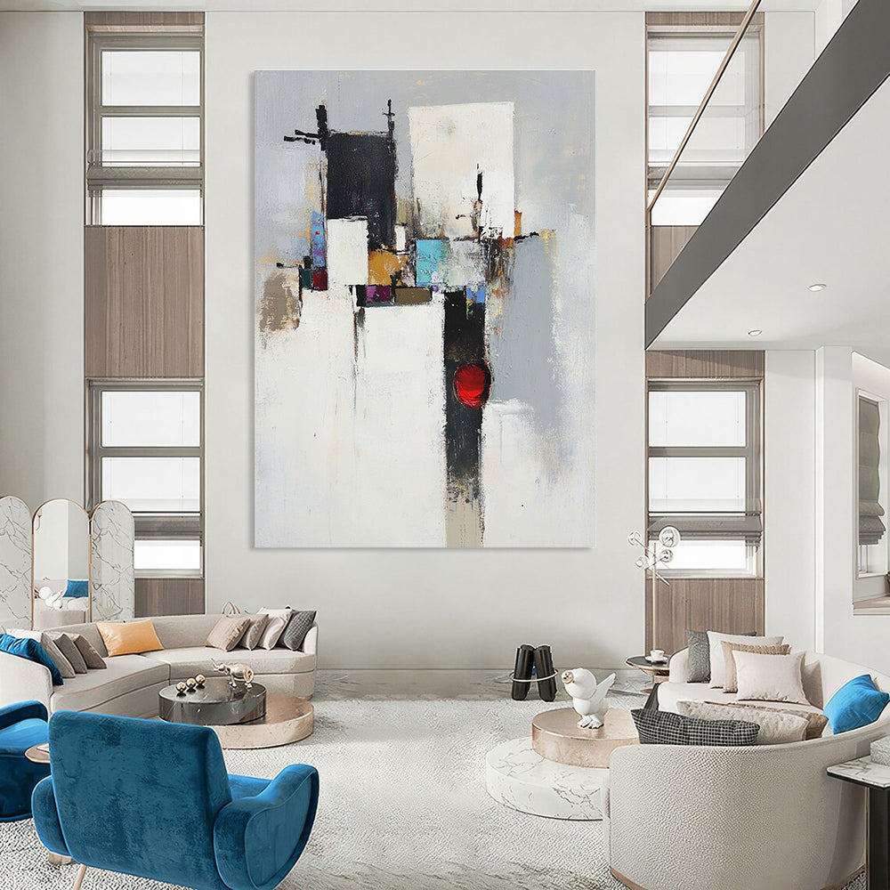 Colorful Geometric Abstract Painting for Modern - Styled Offices GAB1090