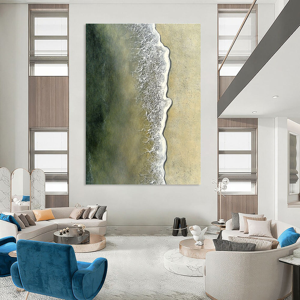 Aerial Beach View Realistic Abstract Painting for Nautical Enthusiasts GAB1476