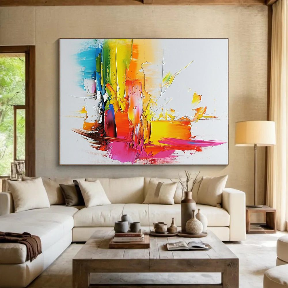 Textured Colorful Abstract Painting with Tactile Joy WINK715